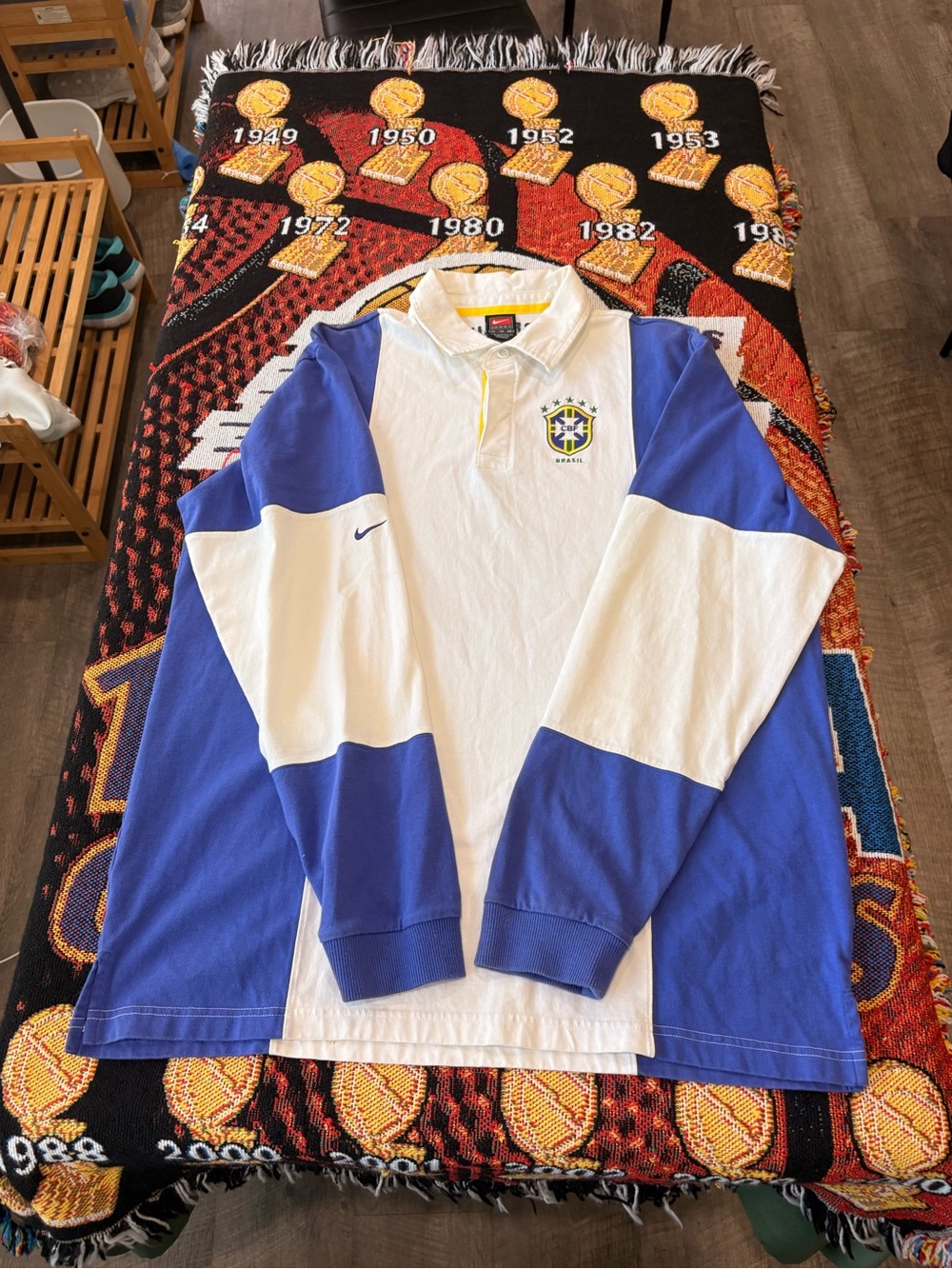 Vintage 90s Brazil rugby polo shirt